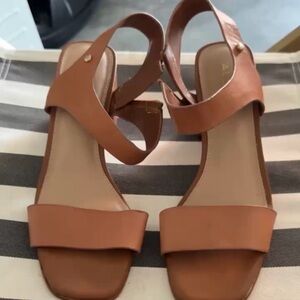 ALDO Brown Minimalist Block Heel Sandals | Square Toe | Chic Everyday Heel